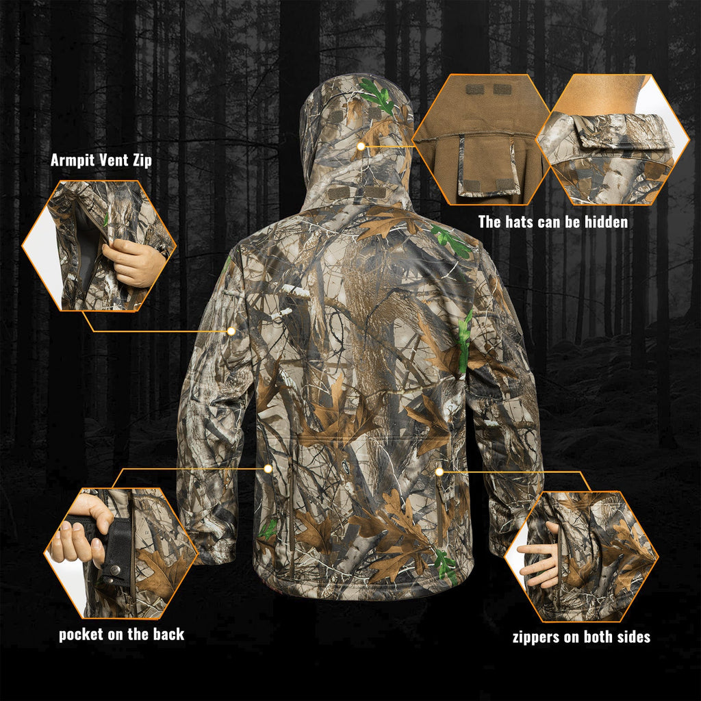 Quiet Hunting Clothes Suit Clothing Gear Camouflage Hoodie Jacket Pants