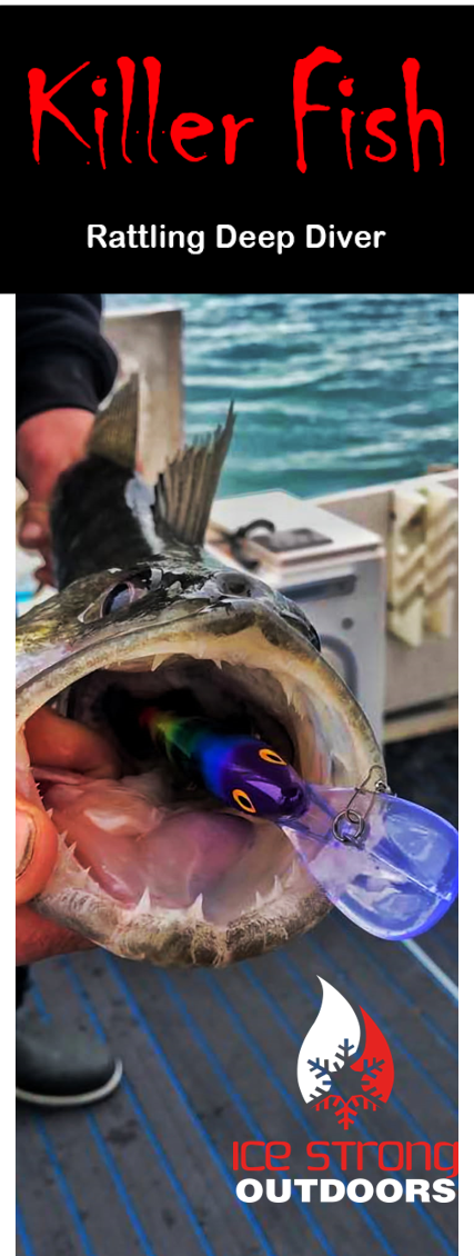 Ice Strong Outdoors - Killer Fish - Rattling DEEP Diver UV- 6 DEEP DIVER & BOX RESTOCKED SEPT 10! - add this to your cart and in the notes write your 6 plugs selection!