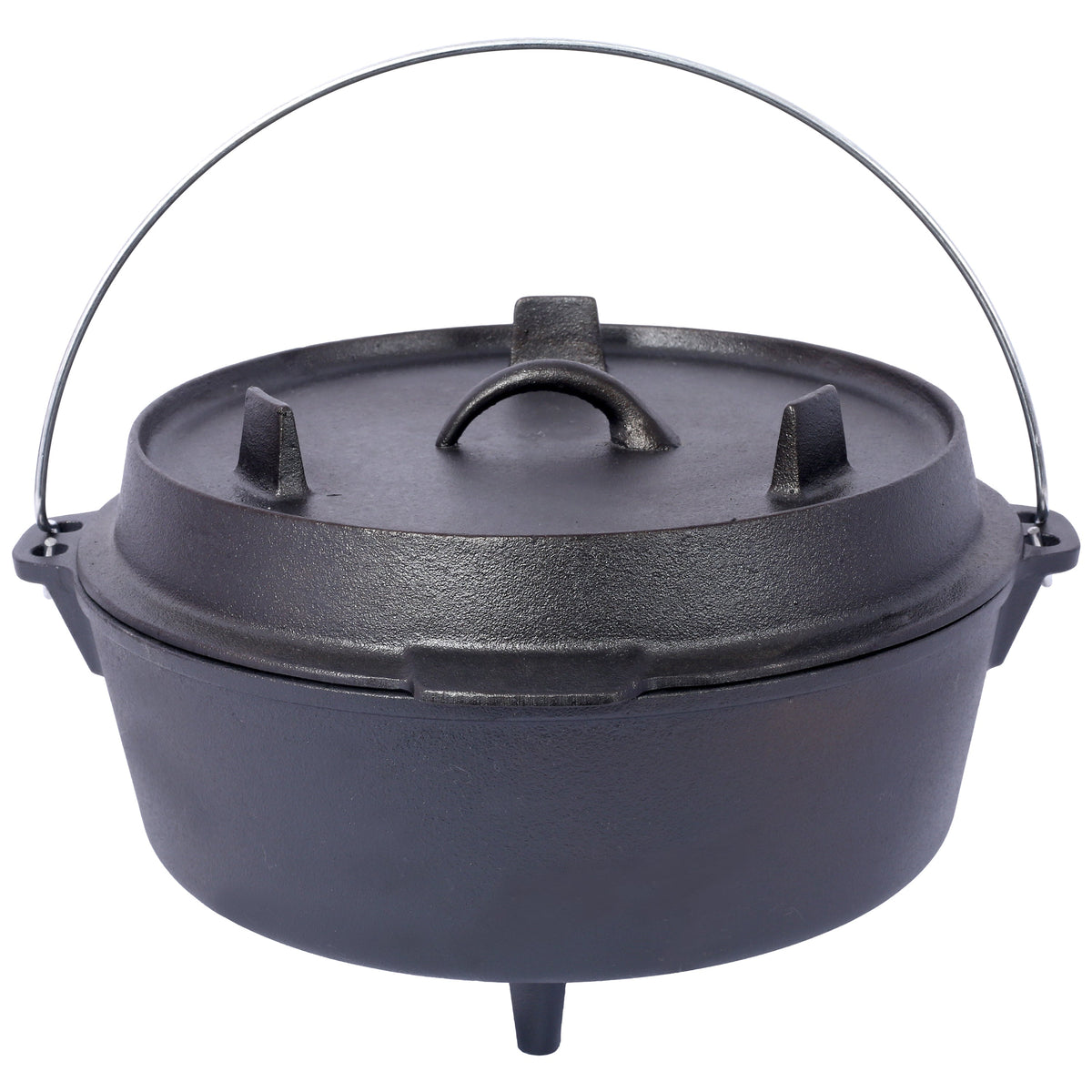 ast iron Dutch oven with lid, outdoor camping deep pot, used for camping, cooking, barbecue and leg rest, 8 Quart