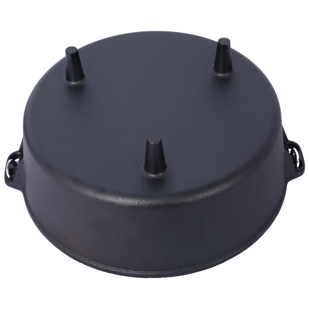 ast iron Dutch oven with lid, outdoor camping deep pot, used for camping, cooking, barbecue and leg rest, 8 Quart