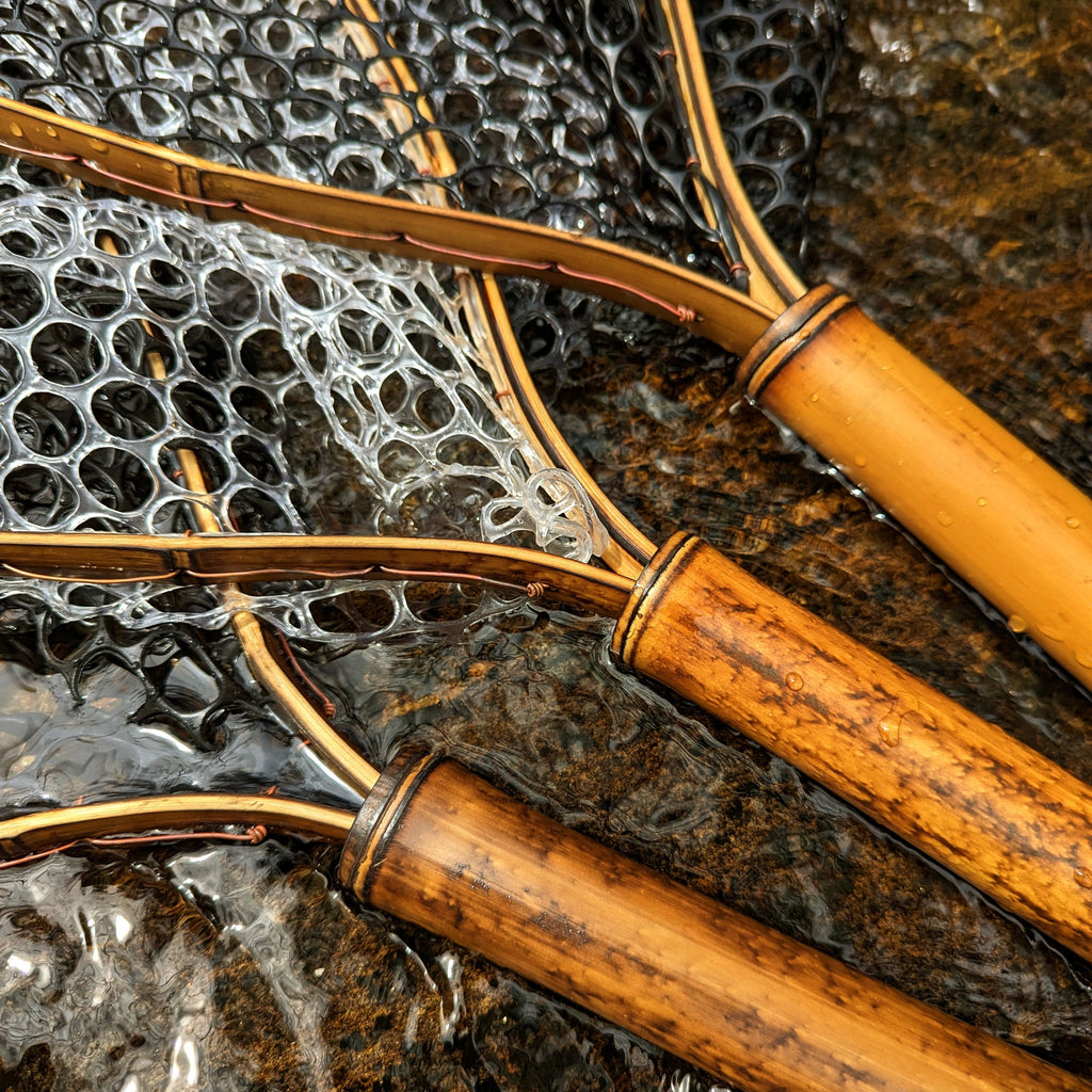Blue Line Wide - Bamboo Fly Fishing Landing Net/Hand Net