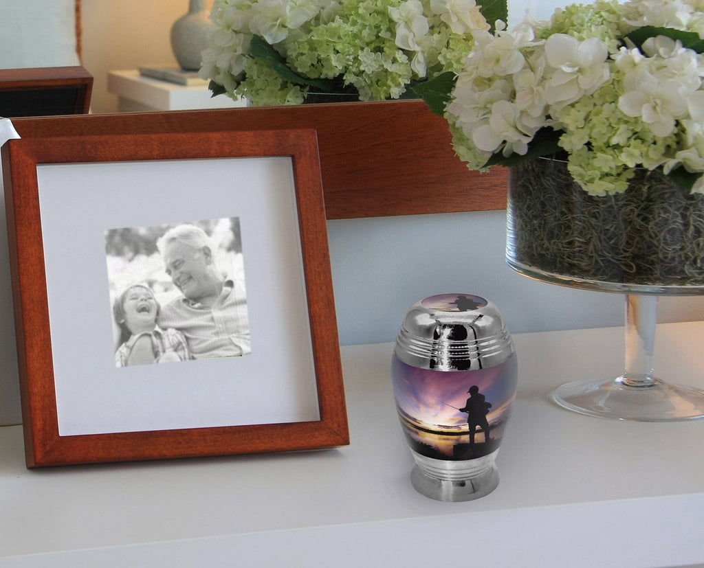 Gone Fishing Cremation Urns for Human Ashes - Large Adult Funeral Urn