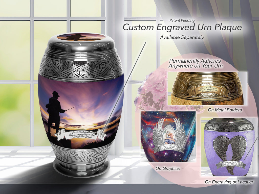 Gone Fishing Cremation Urns for Human Ashes - Large Adult Funeral Urn