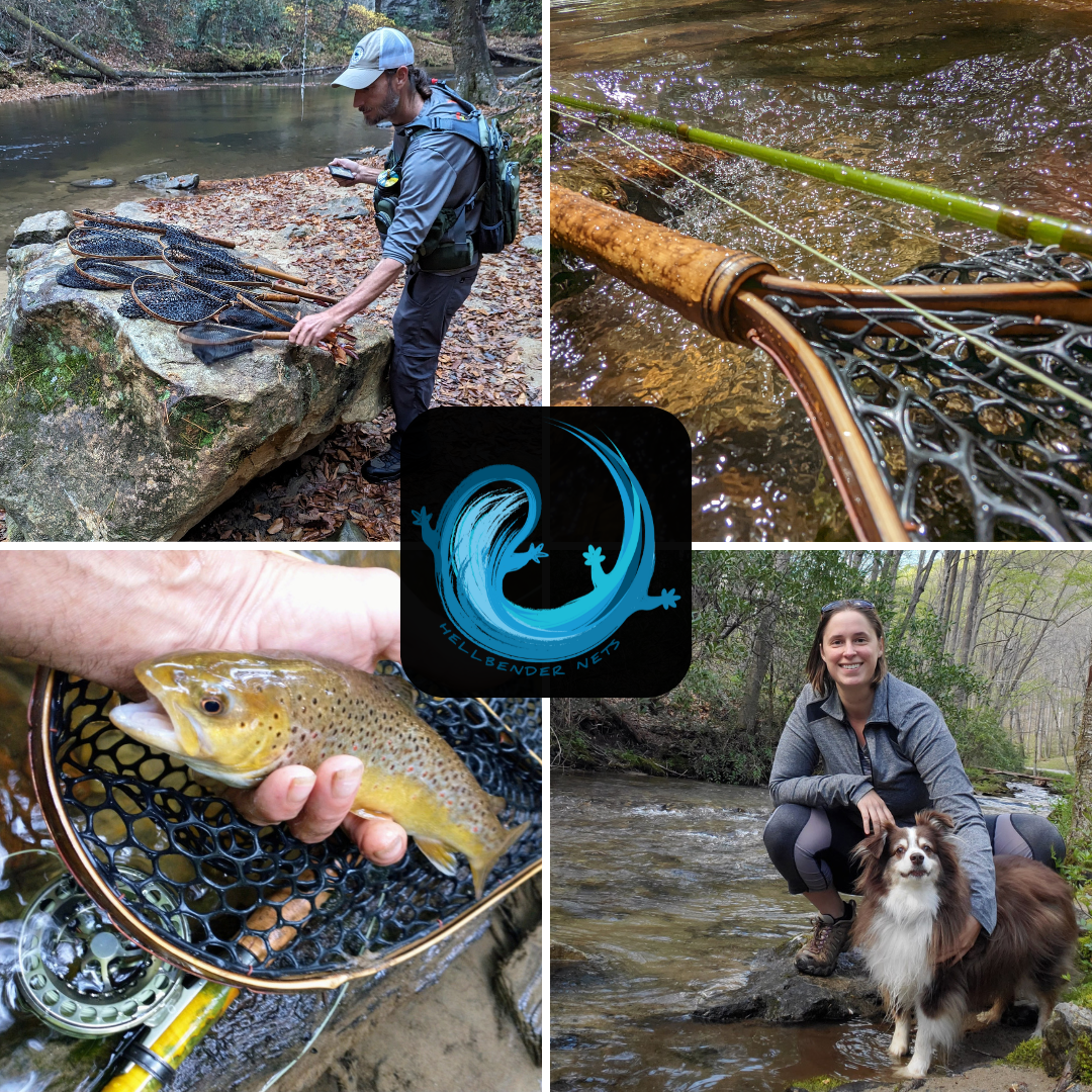 Blue Line Wide - Bamboo Fly Fishing Landing Net/Hand Net